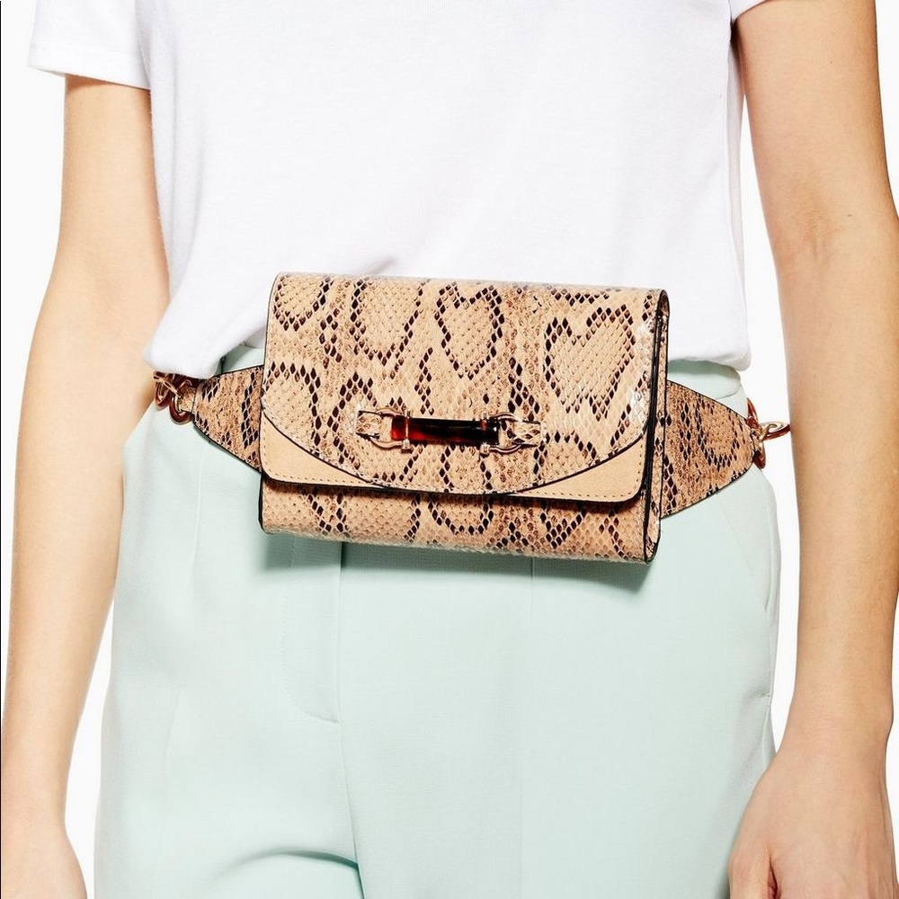Topshop snakeskin Darcy Belt Bag